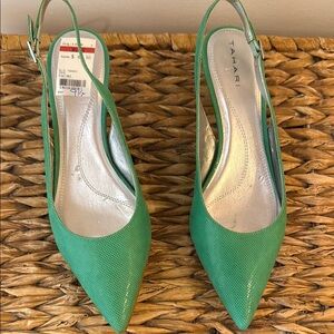 Green Slingback Heels